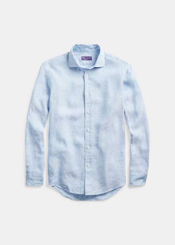 Ralph Lauren Linen Chambray Skjorter Herre Danmark (UIFCO0957)